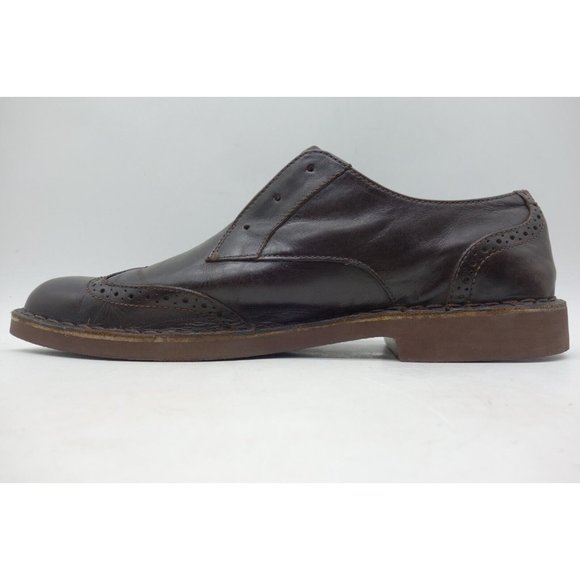 Ugg Dark Brown Leather Faux Fur Lace Up Wingtip Oxfords Shoes Men\'s 10.5 main image 6